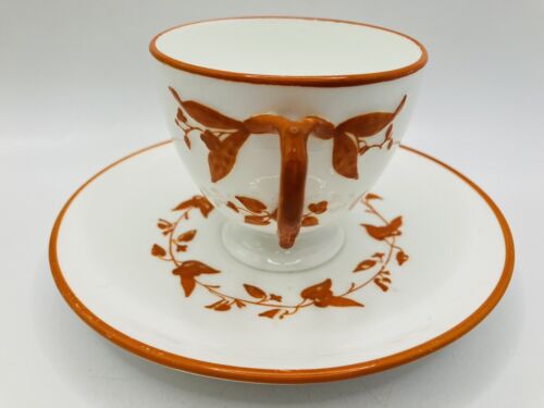 Bodley Aesthetic Movement Orange Branch Handle Duo, Cup & Saucer - circa 1871 - Picture 11 of 18