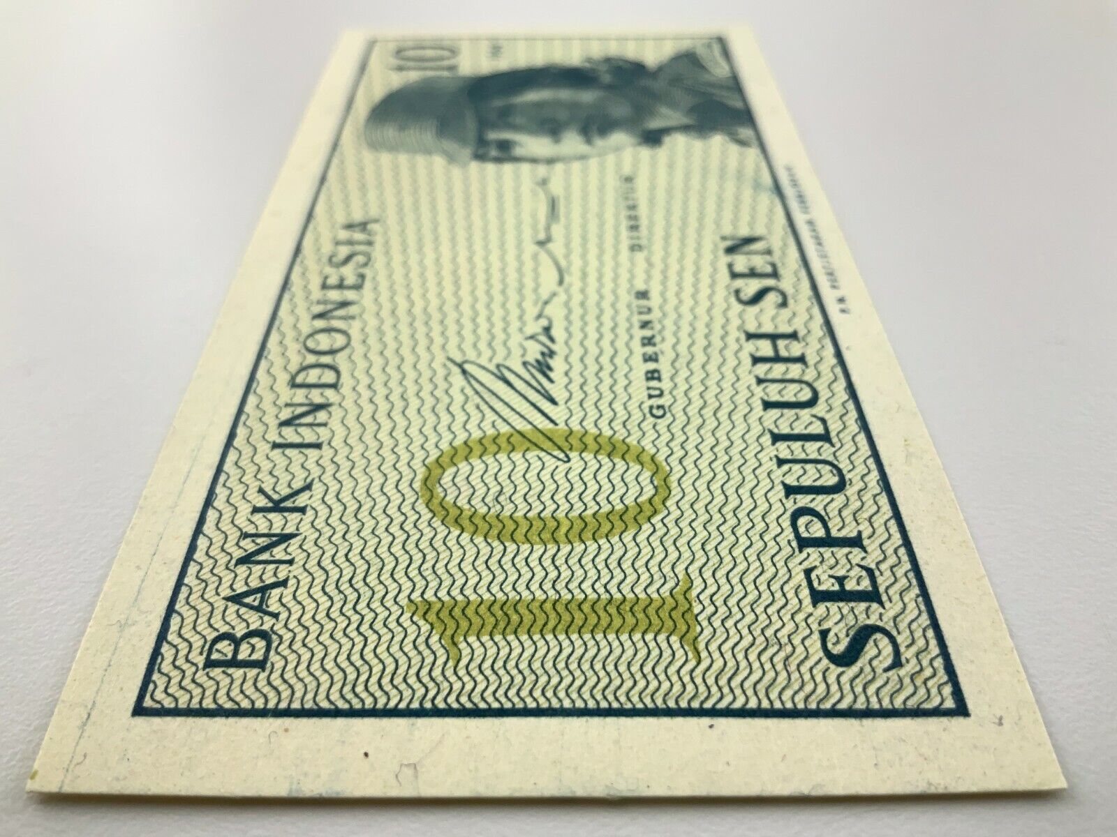 1964 Bank Indonesia 10 Sen Uncirculated Banknote W928