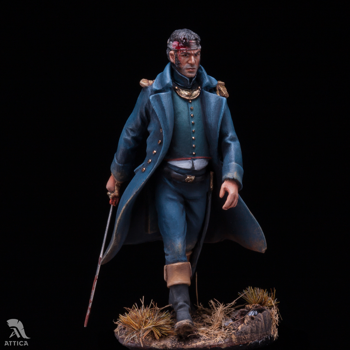 Figurine étain Peinte – Officier Chasseur De La Garde Impériale – 54mm – Andrea Miniatures
