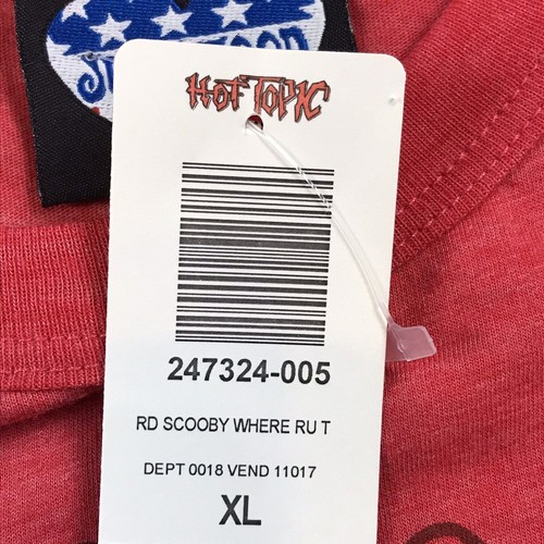 Junk Food Scooby Doo “Where Are You?” 2005 Crimson Red Crewneck Shirt Sz XL NEW - Picture 8 of 10