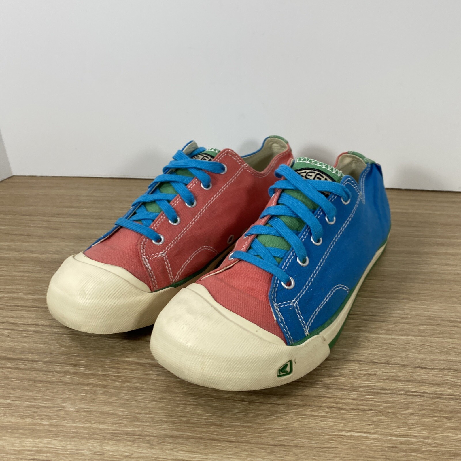 Sneakers vintage KEEN colorate in tela rosso blu 6 donna
