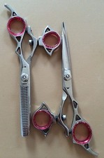 6" Hair Cutting Thinning SET Barber Scissors Shears Razor Edge MAGNUM Swivel