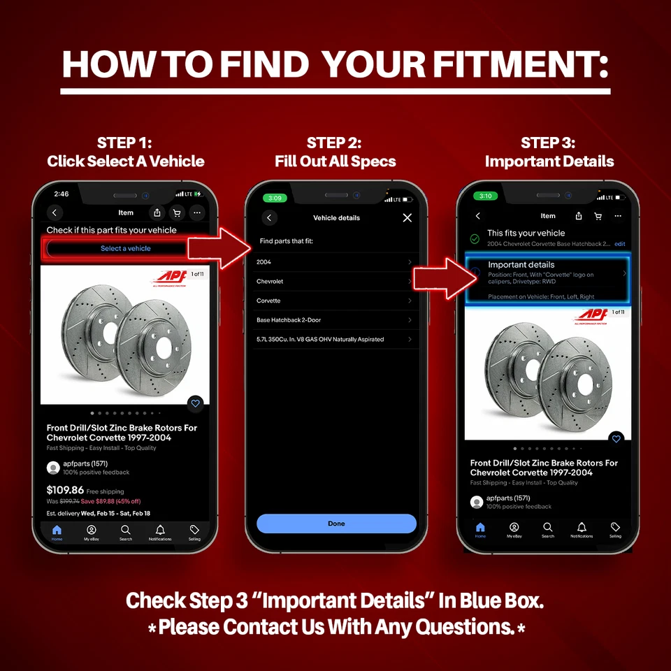 Rear Drill/Slot Zinc Brake Rotors For Ford Crown Victoria 2006-2011 - Image 3 of 4