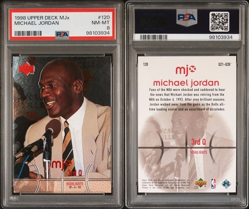 1998 Upper Deck Michael Jordan #120 PSA 8 NM-MT Near Mint MJx Basketball Card
