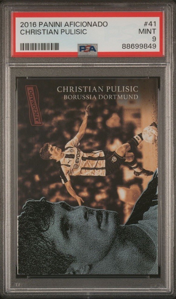 CHRISTIAN PULISIC 2016 Panini Aficionado Dortmund #41 RC Rookie PSA 9 MINT QTY