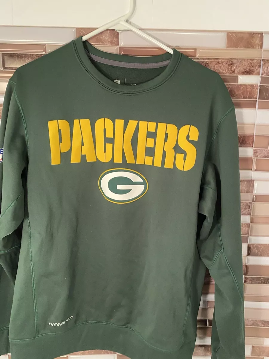 Nike Green Bay Packers Therma Fit Crewneck Sweatshirt Size S Pullover NFL