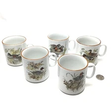 DENMARK COFFEE, CHOCOLATE CUP BIRD DUCKS FIVE DIFFERENT PICTURES SET OF 5. 3 X 5