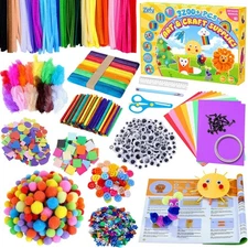 Zefy 3200+ Pcs Arts and Crafts Supplies for Kids, All in One Craft Kits with 12 