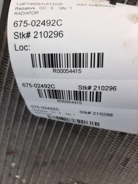 Radiator LHD 91-01 JEEP CHEROKEE 05191929AA - Image 3 of 4