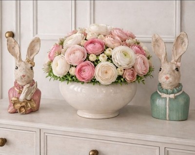 Hase Kaninchen Krakellee Keramik Erdbeere 21cm/28cm Clayre & Eef Ostern