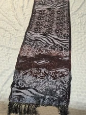 Beautiful  Shiiny Sequins Gray Brown  Velvet Scarf, Wrap stole.