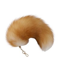 Fluffy Therian Fox Tail Keychain Soft Plush Accessory for Cosplay, Ren Faire...
