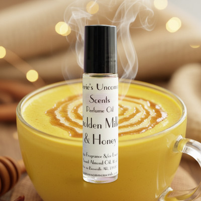 Golden Milk & Honey scented 10ml Rollerball bottle PERFUME BODY OIL FRAGRANCE