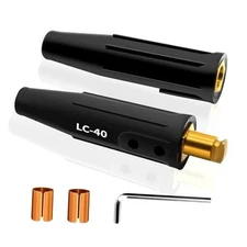 LC40 Cable Connector Set, Includes Black Male and Female for Cable Black 1 Pair