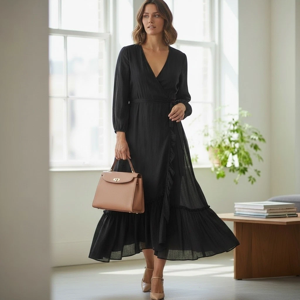 chinese dress ladies Boden Women's Nicolette Long Sleeve Dress in Black