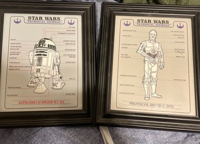 Star Wars R2-D2/C-3PO Blueprint Schematic Print   Vintage Technical Journal Page