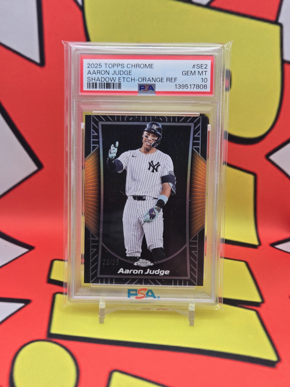 2025 Topps Chrome #SE-2 Aaron Judge Shadow Etch Orange Refractors PSA 10 #/25