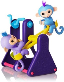Fingerlings Playset See-Saw with 2 Fingerlings Baby Monkey Toys Willy & Milly
