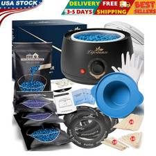 Complete Home Waxing Kit, L1 Hard Wax Warmer for Hair Removal, Brazilian Bikini