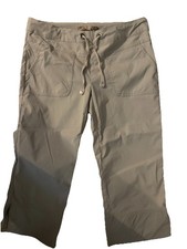 prAna Bliss Capri Pant Womens Medium Active Adventures Tan Beige Kahki size M