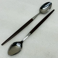 Set/Lot of 2‼ VTG‼ Ekco Eterna Canoe Muffin 7-3/4" Iced Tea Spoons Japan MCM•VG‼