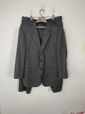 Jos A Bank Mens Suit 46S Jacket 35x28 Pants Gray 100 Wool Pinstripe Signature