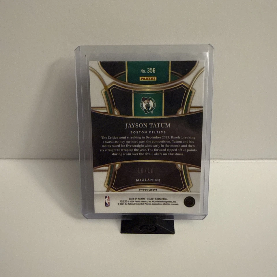 2023-24 Panini Select Jayson Tatum Gold Tectonic 10/10 Boston Celtics - Image 2 of 4