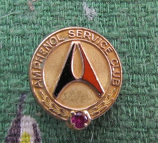 Vintage Amphenol Service Club 10K gold filled with ruby chip very small pin