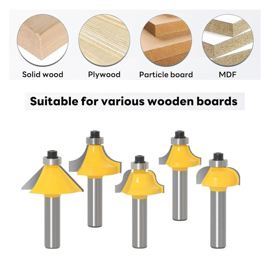 Router Bits Set of 15 Pieces 1/4 Inch Woodwork Tools for Beginners ...