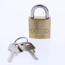 ABUS KA 5251 Keyed Alike Security Padlock 55/25mm Brass w/ 2 Keys 1" Wide