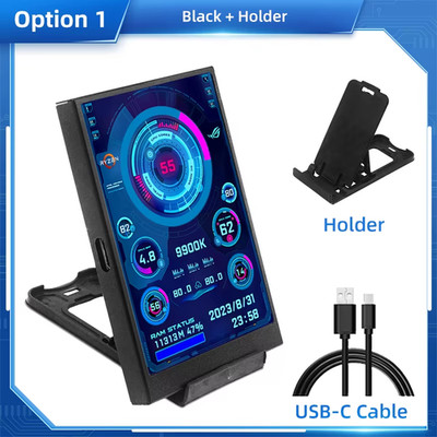 3.5'' USB IPS Mini Monitor Type-C LCD Display for PC CPU GPU RAM HDD Win10/11