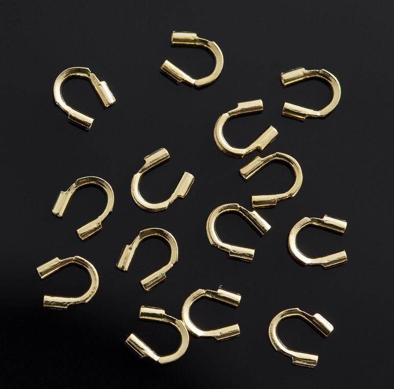 Wire Guardian & Thread Protectors - Gold Plated - 5mm x 5mm - Cord Ends - 50 Pcs