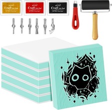 6pcs 2"x2" Rubber Carving Blocks, Linoleum Block Stamp Making Kit for Beginners