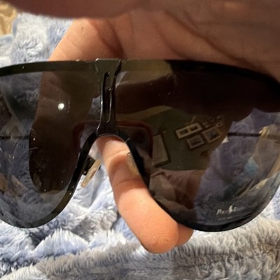 Polo Ralph Lauren Men's Shield Sunglasses Black Metal Frame Gray Tinted UV400