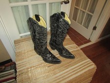 Corral A1070 Women  s Black With Sequins Inlay Boots Snip Toe Size 6 M