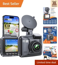 Advanced 4K Dash Cam with 360° View, WiFi Control, and Built-in GPS Tracking