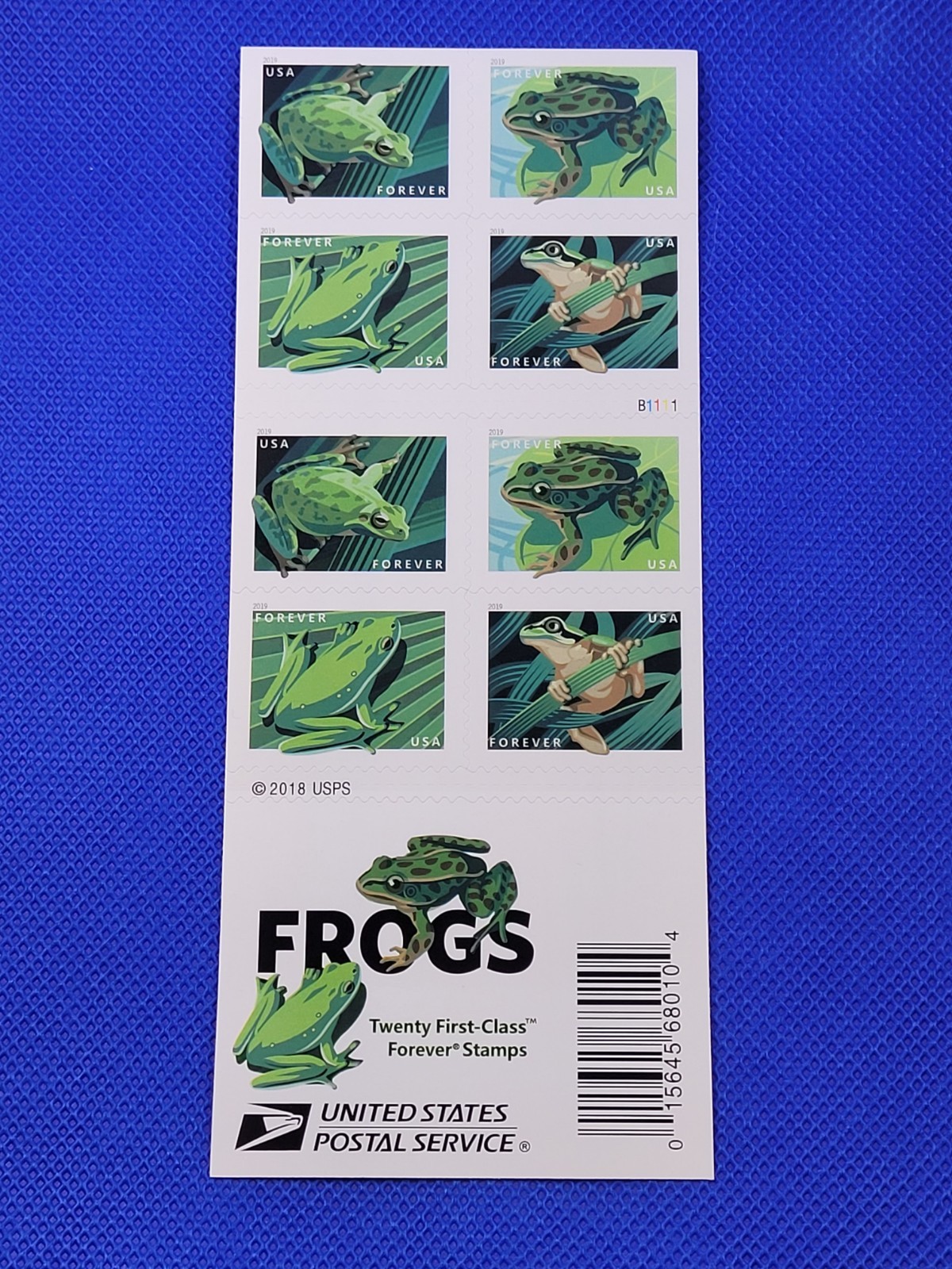 20 FOREVER FIRST CLASS LETTER STAMPS FROGS MNH 2019 BOOK PANE