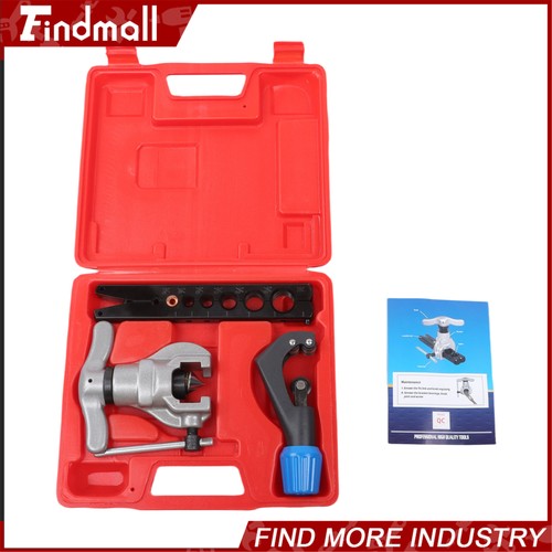 Findmall 45° Eccentric Flaring Tools Set Tube Cutter Kit 7 Dies 3/16-3/4 Inch
