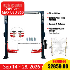 Two Post Lift 11000lbs Direct Drive Single Point Lock Release Curved Arm 2-post
