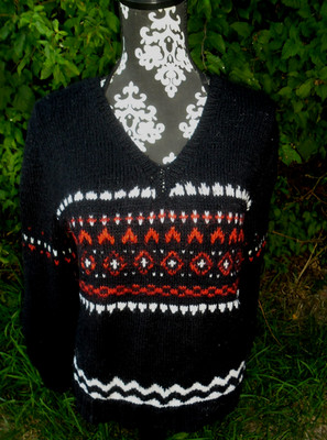  Pulli  Pullover  Freizeit Strickpulli ca  Gr M  Handgestrickt  sehr warm Top 