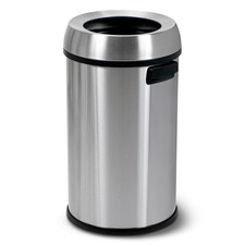 65 Liter Open Top Trash Can, Commercial Grade, Stainless Steel