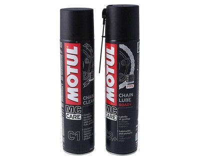 Kettenreiniger Set MOTUL C1 Chain Clean 400 ml / C2+ Chain L ROLLER MOTORRAD