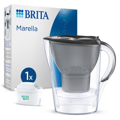 BRITA Wasserfilter-Kanne Tischwasserfilter Marella graphit MAXTRA PRO
