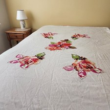 DUVET COVER Sham Twin Floral Pink Applique Home Bedding Bedroom 62 x 86