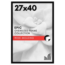 Americanflat 27x40 Movie Poster Frame with Polished Plexiglass - Black Picture F