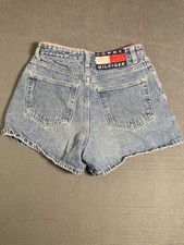 Rare Y2K Vintage Tommy HIlfiger Denim Shorts Spellout Logo Flag Size 5