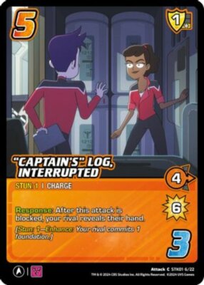 1X-''Captain's'' Log, Interrupted - STK01 6/22 - C - Holofoil-CH06:  Star Trek Low