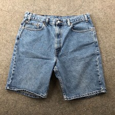 Vintage Levis 505 Shorts Men 38 Blue Denim Red Tab Workwear 9" Inseam