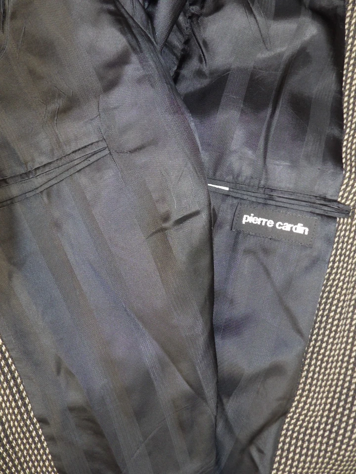 Mens Blazer Sport coat Jacket Pierre Cardin 42r Brown Gold weave Wool Blend SP#8 - Image 4 of 4