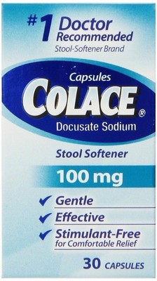 Colace Docusate Sodium Stool Softener Gentle Regular Strength 30 ct Pack of 6